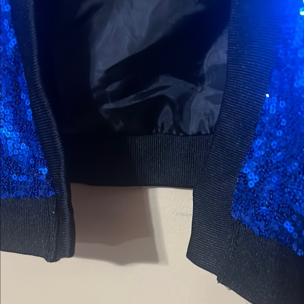 Blue Sequin Women's Jacket - Picture 4 of 12